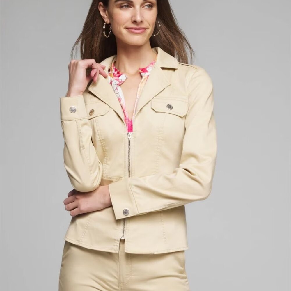 nwt white house black market stretch sateen blazerette jacket 8